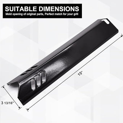 15 inch Grill Replacement Parts for Dyna-Glo DGF493BNP, DGB494SPB, Backyard Grill BY13-101-001-12, BY14-101-001-02 Grill Models. Grill Heat Plate Shields and Burner Tubes for Dynaglo