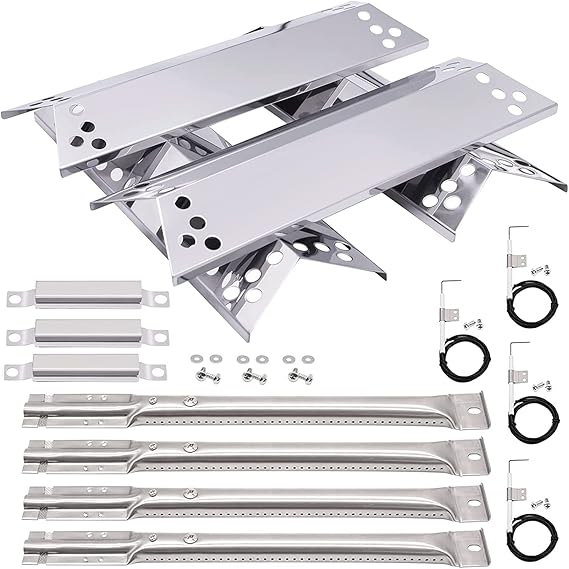 Grill Replacement Parts for Kenmore 415.16107110 122.16134110 415.16106210, Charbroil 463411911 463411512, Nexgrill 720-0783 720-0719BL, Grill Burners, Heat Plate Shield, Igniter