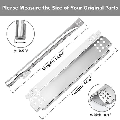 Grill Replacement Parts for Nexgrill 720-0958A, 720-0925S, 720-0898, 730-0898, 720-0783E, 720-0830A, 720-0830D, Gas Grill Burner & Heat Shield & Igniters Replacement Kit