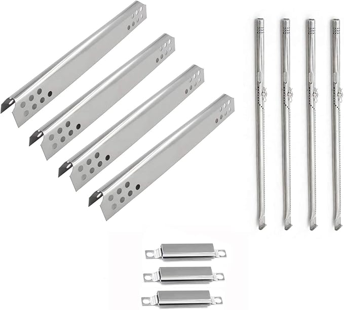 Replacement Parts for Char Broil Grill  TRU-Infrared 4 Burner 466242716, 466642616, 463242715, 463276016, 463257520 Models, Included 4 Burners, 4 Heat Plates and 3 Adjustable Crossover Tubes.