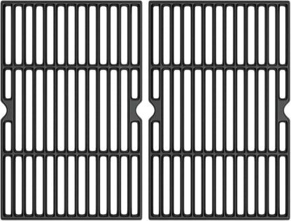 Cooking Grid Grates for Kenmore 4 Burner Grills,Enamel Cast Iron Grate Replacement Parts for Kenmore 146.10016510,146.46365610,146.16142210,146.16198211,2 Pack