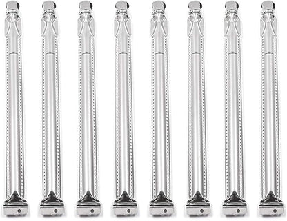 Grill Burners Replacement Straight Stainless Steel Burner Tubes for Grill Chef GR2039201-MM-00, Members Mark Gas Grill, 17 inch Pipe Burner for SAMS Club, Uniflame Grills (8 Pack Burner)