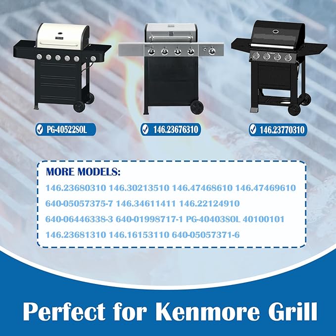 16.5" Grill Grates for kenmore 5 Burner Replacement Grill Parts Kenmore 146.23680310, 146.30213510, 146.23770310, 146.47468610, 146.47469610, 640-05057375-7 Grill Grates Bbq-pro 146.23676310