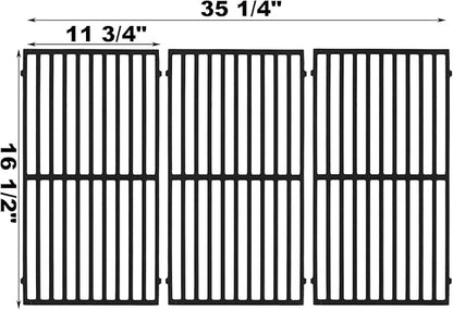 70-01-296 DGB610SSP Grates Replacement Parts for Dyna Glo DGB610SSP DGF600SSP Grill Grates Cast Iron Cooking Grate Dyna-glo Gas Grill 6 Burner Dyna Glo Grill Replacement Parts 3pcs