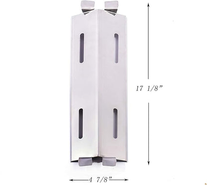 17" Replace parts 8 Pack Stainless Steel Heat Plates and Stainless Steel Grill Burners Replacement for Bakers and Chefs GR2039201-BC-00, GD430, ST1017-012939, Grill Chef, Members Mark Gas Grill Models