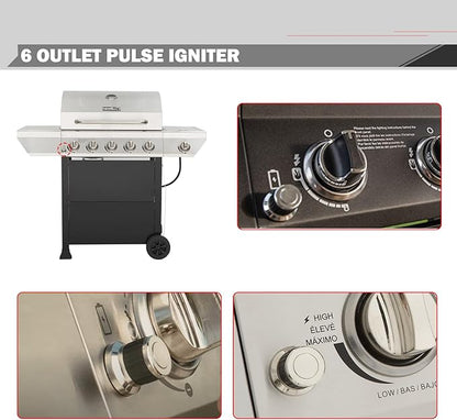 DHL-128-6Q 6 Outlets Igniter Replacement GR2210601-MM-00 Pulse Igniter for Members Mark Grill Part Nexgrill 720-0882a 720-0888n Replacement Parts Charbroil 463268806 Ignitor Backyard Grill Push Button
