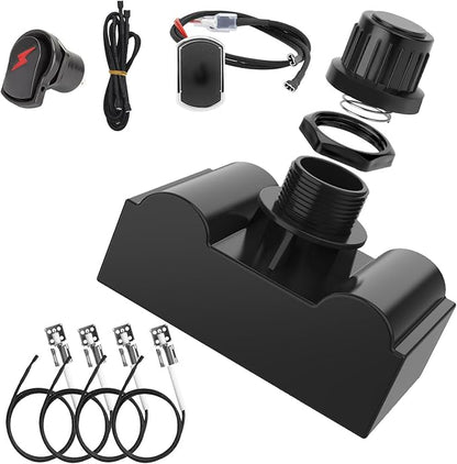 G511-0055-W1 Grill Igniters for Charbroil Ignitor Replacement Kit, 5-Outlets Electronic Ignition Module w/Wires and 2 Push Buttons Replacement Igniter for Charbroil Surefire Ignition Systems
