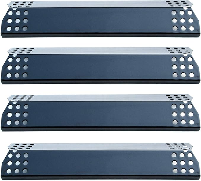 (4-Pack) Porcelain Steel Heat Shield/Heat Plates 14 9/16 x 3 3/8" Replacement for Sunbeam, Nexgrill, Grill Master, Charbroil, Kitchen Aid, Members Mark, Uberhaus Gas Grills