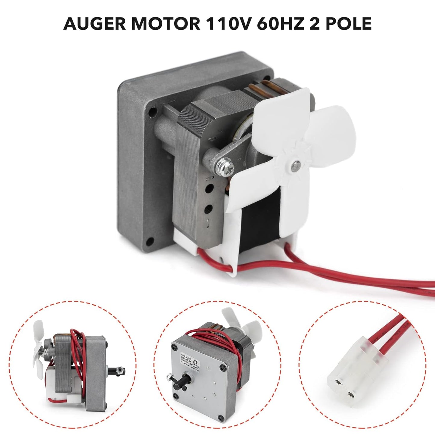 Auger Motor Replacement for Pit Boss/Traeger/Camp Chef Wood Pellet Grills, AC120V 60Hz 2 Pole Universal Auger