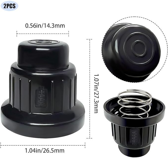 2 Pcs AAA Battery Push Button Igniter Cap, Igniter Replacement Caps, Igniter Button Cap with Spring, Ignitor Switch Cap, Replacement for Blackstone Char-Broil Gas Grill, Spark Generator Knob