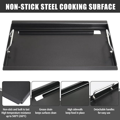 Full Size Griddle Inserts for Kenmore 146.16197210 146.16142210 146.16198210 146.16222010 146.16197211 Flat Top Griddle for Kenmore Grill Parts 4 Burner 146.16198211, Carbon Steel