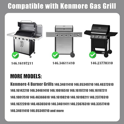Full Size Griddle Inserts for Kenmore 146.16197210 146.16142210 146.16198210 146.16222010 146.16197211 Flat Top Griddle for Kenmore Grill Parts 4 Burner 146.16198211, Carbon Steel