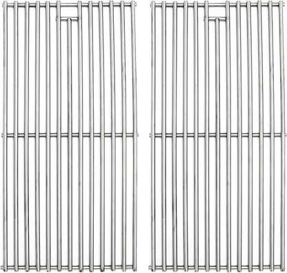  Solid SUS304 Stainless Steel Cooking Grates Replacement for 2 Burner Grill, Charbroil Performance 463672419 463672016 463633316 463672416, Infrared 463672019, Advantage 463642116 463642015