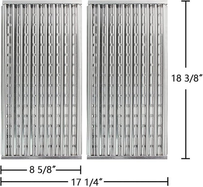 18 3/8" Stainless Steel Tru-Infrared Emitter Grates for 2 Burner Charbroil Grills 466246910 463243812 463243911 463273614 463246910 466247110 463246909 463241013 463241014 466241013, 2-pk