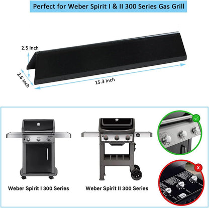 15.3 Inch 7636 Flavorizer Bars for Weber Spirit and Spirit II & GS4 Spirit II 300 Series, Spirit E310 E320 E330 S310 S320 S330 Gas Grill with Front Control Knob