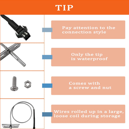 RTD Temperature Sensor Probe for Pit Boss P7 Series Vertical Smoker, BBQ PB-39P350 Part, Temperature Probe Sensor