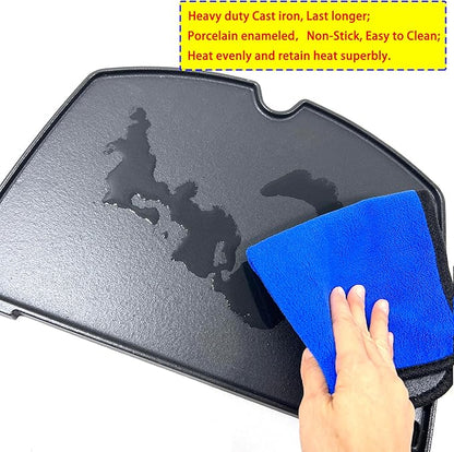 6559 Cast Iron Cooking Griddle for Weber Q200 Q220 Q240 Q260 Q2000 Q2200 Q2400 Series, Gas Grills Griddle Fits 396001 396002 394001 566014 566001 
