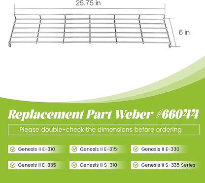 66044 Warming Rack for Weber Genesis II/II LX 300 Series GS4 Replacement Parts E-310 E-315 E-330 E-335 S-310 S-335 Gas Grill Grate Stainless Steel 304
