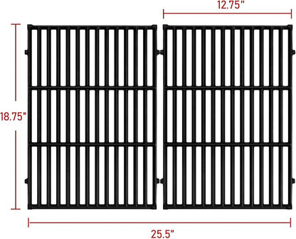66095 66802 18.75" Grill Grates for Weber Genesis ii E-310, E-315, E-325, E330, E335, S-310, S-335, S-345 Genesis II LX S-340, LX E-340, Cast Iron