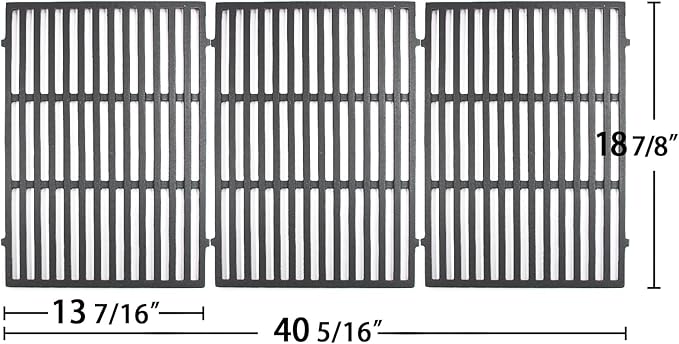 66096 66803  18 7/8 inch Cast Iron Grill Grates Replacement for Weber Genesis II 610 and Genesis II LX 640 Series Gas Grills 2017 and Newer