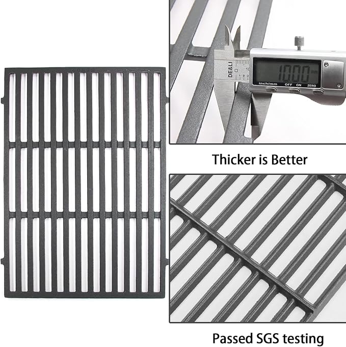 66096 66803  18 7/8 inch Cast Iron Grill Grates Replacement for Weber Genesis II 610 and Genesis II LX 640 Series Gas Grills 2017 and Newer