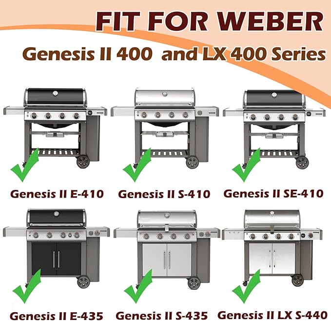 66097 66089 Grill Grates for Weber Genesis GS4 Genesis II E-410 E-435 E-415 LX E-440 LX E-440 LX S-440 SE-410,for Weber Genesis II 400 LX 400 Series