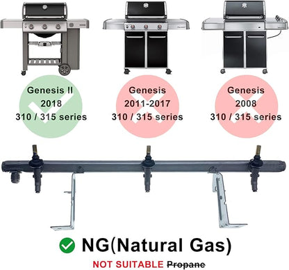 Gas Grill Manifold Valve Assembly Replacement Parts 66307 for Weber Genesis II E-310 S-310 SE-310 E-315 S-315 SE-315 (Natural Gas(NG))