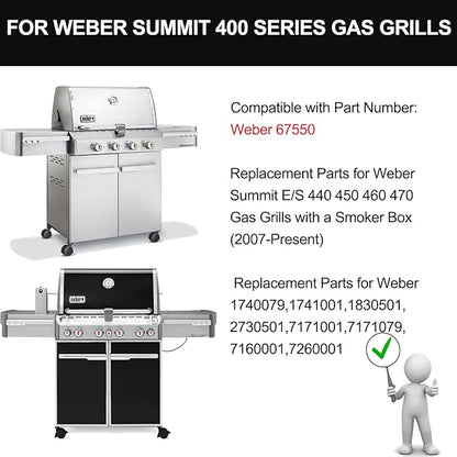 67550 19.2” Stainless Steel Cooking Grates for Weber Summit E-440, S-440, E-450, S-450, E-460, S-460, E-470, S-470 and Charmglow 720-0304， 2-Pack 