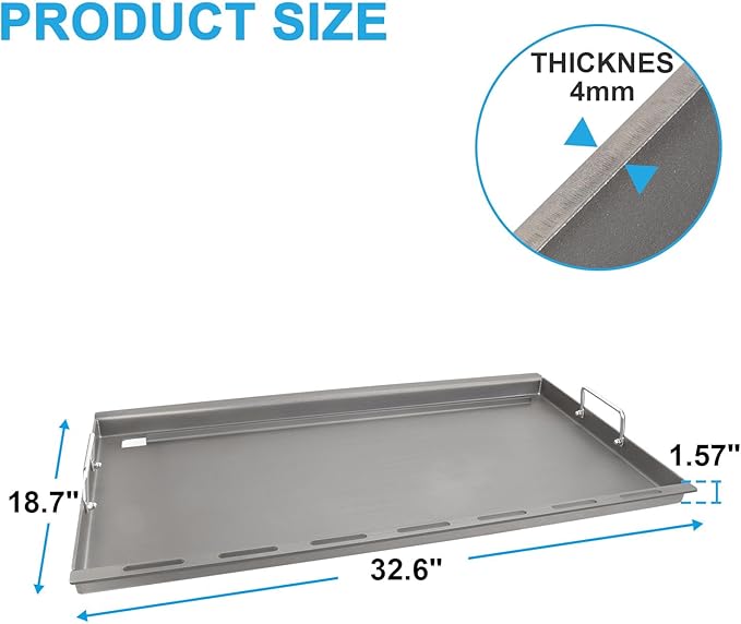 Replace for Weber 6789, Full Size Griddle Insert for Weber Genesis II 400 Genesis II LX 400 Series Gas Grills, Flat Top Griddle Plate for Weber Genesis II E-410/E-415/E-425/E-435, Genesis II LX 440,