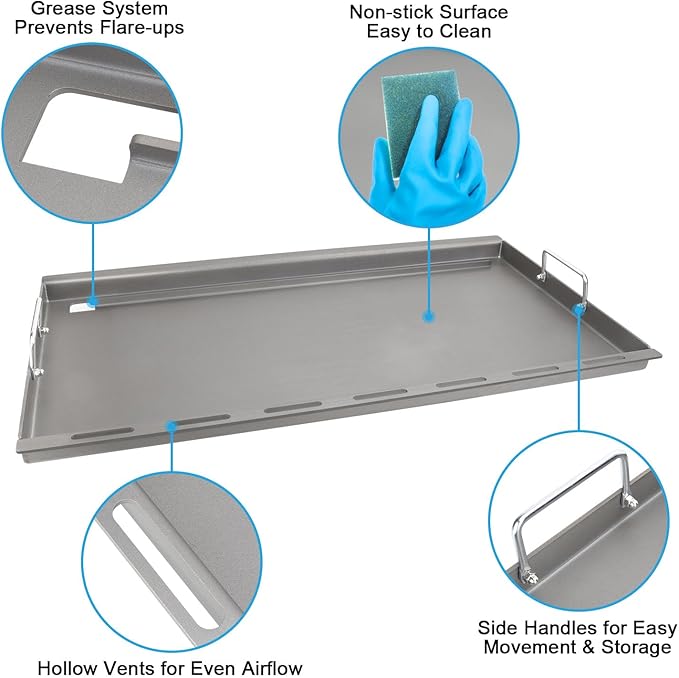 Replace for Weber 6789, Full Size Griddle Insert for Weber Genesis II 400 Genesis II LX 400 Series Gas Grills, Flat Top Griddle Plate for Weber Genesis II E-410/E-415/E-425/E-435, Genesis II LX 440, 
