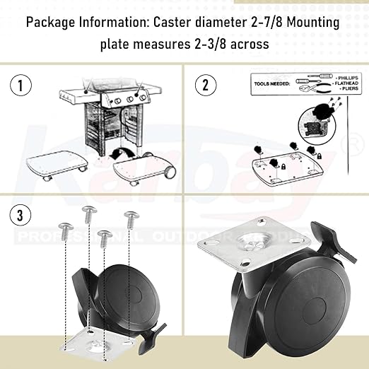 69828 Locking Caster Compatible with Weber Spirit 200/300 Series Gas Grills (2013-2017/2019) with "Up Front" Controls for Spirit 200/300 Series Grills
