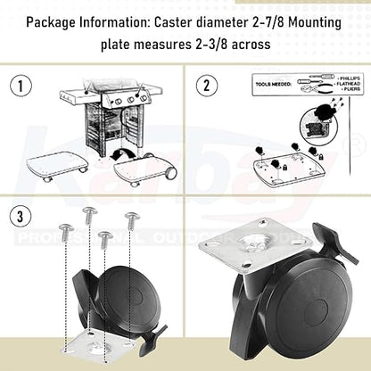 69828 Locking Caster Compatible with Weber Spirit 200/300 Series Gas Grills (2013-2017/2019) with "Up Front" Controls for Spirit 200/300 Series Grills