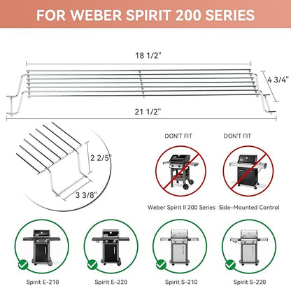 69866 Grill Warming Rack for Weber Spirit 200 and GS4 Spirit II 200 Series (2017 and Newer),  with Up Front Control, 21.5 inch for Weber 67026 7640