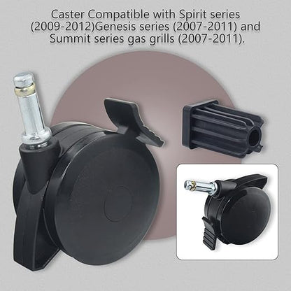 70360 Locking Caster with Insert for Weber Spirit Series 2009-2012, Genesis Series 2007-2011, 2 Pack  (Caster Diameter 2-7/8")