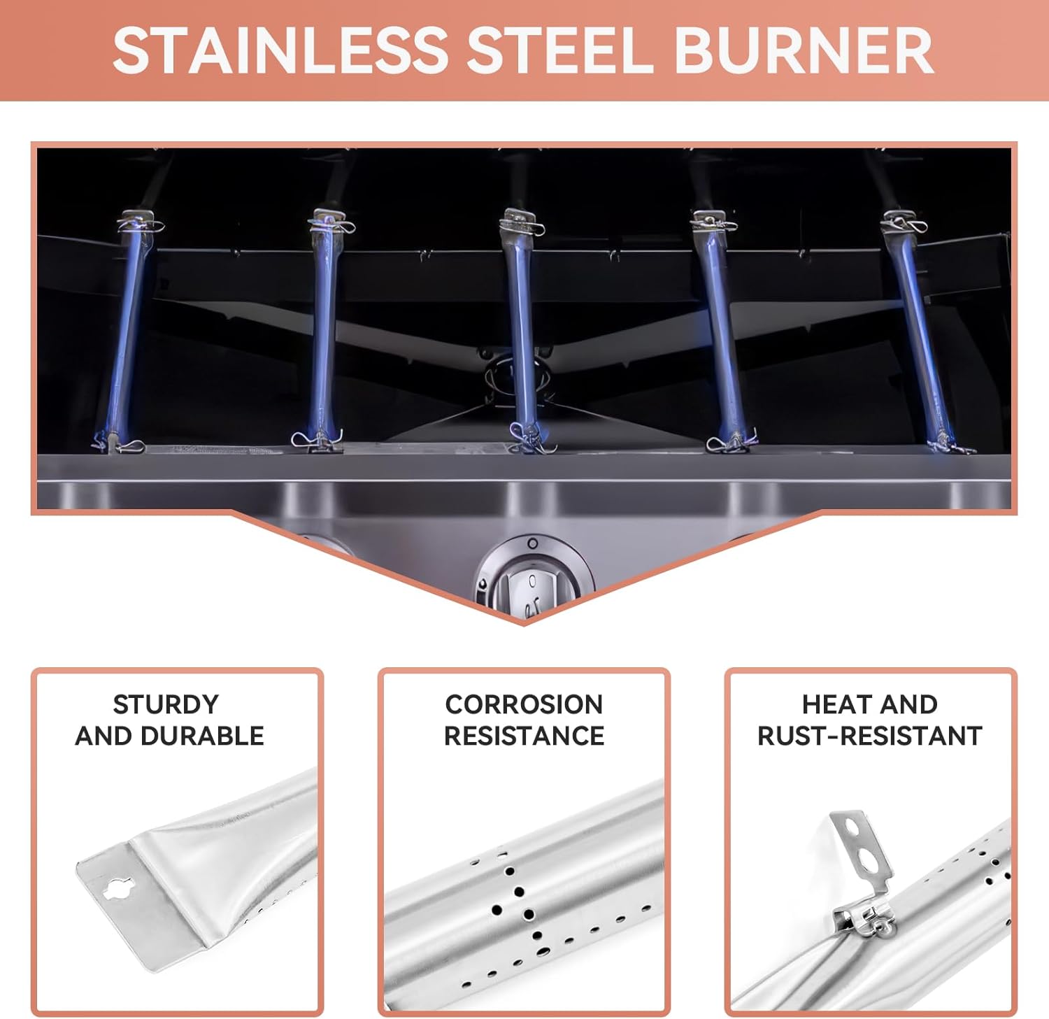 Grill Replacement Parts Kit for Pit Boss Pro Series 1100 Wood Pellet & Gas Combo Grill, Stainless Steel Heat Plates Burners