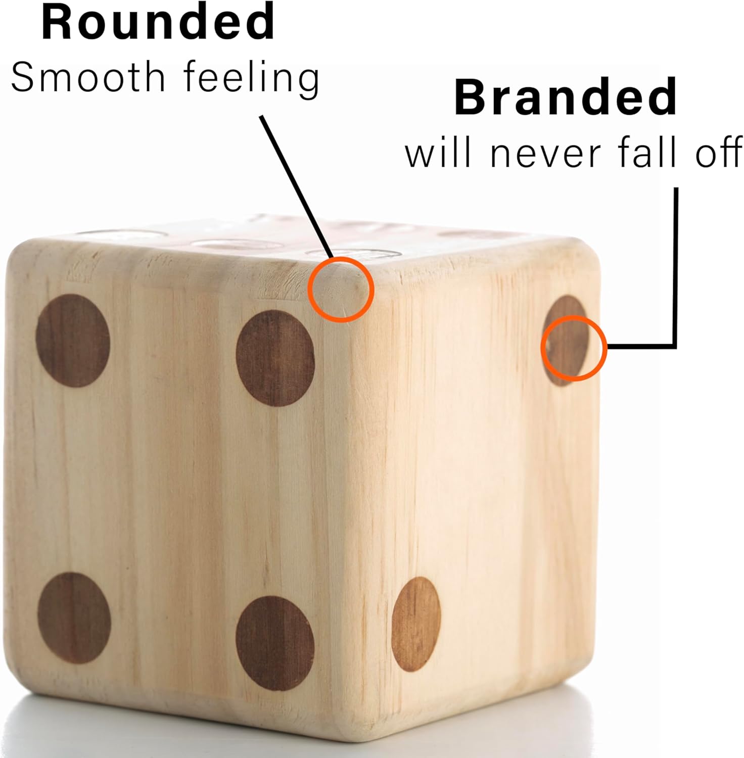 3.5" Giant Wooden Yard Dice, Outdoor Games Set of 6 with Two Games Party Lawn Games