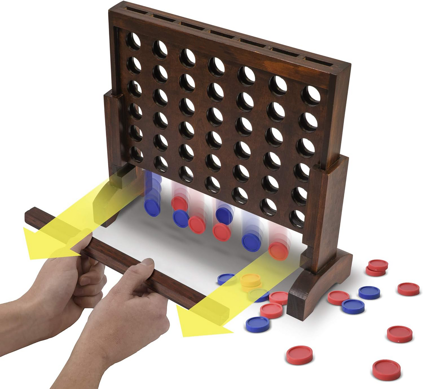 1 Foot Width Premium 4 in a Row Game with Connect Coins, Portable Case and Rules