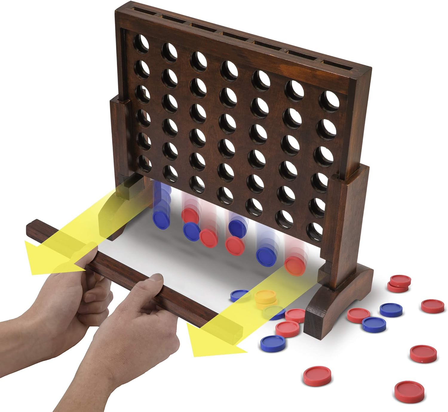 1 Foot Width Premium 4 in a Row Game with Connect Coins, Portable Case and Rules