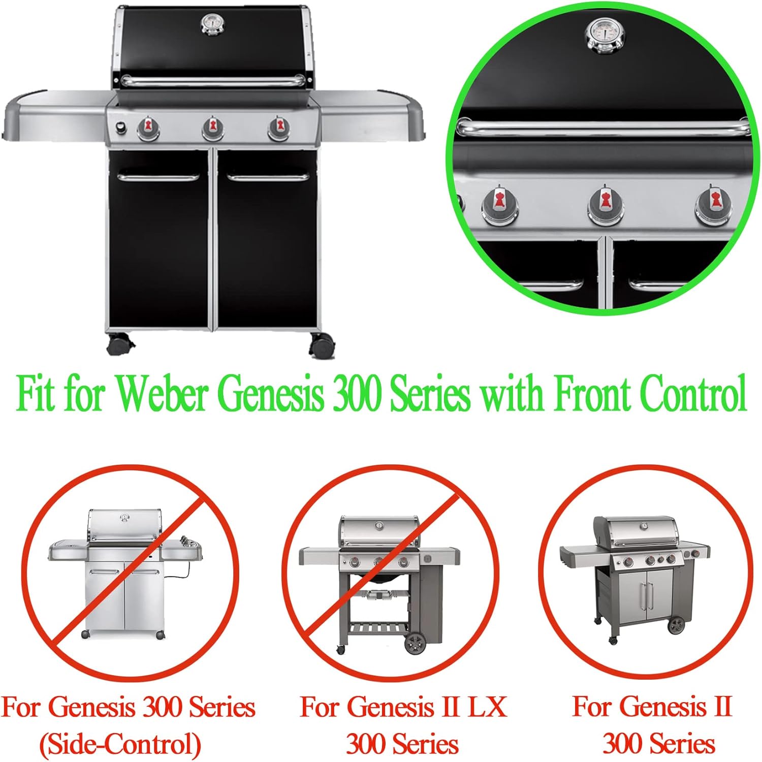 Heat Deflector for Weber 65505 7622,Genesis 300 Series(2011 & Newer) E-310 E-320 E-330 S-310 S-320 S-330 with Front-Mounted Control, for Weber 62756