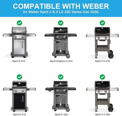 7637 Full-Size Griddle Inserts for Weber Spirit I/II 200, Flat Top Griddle Replacement for Weber Spirit E-210/220 S-210/220 Spirit II E/S-210 E/S-220
