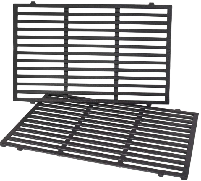 7638 Grill Grates Replacement for Weber Spirit 300 Series, E-310 E-330, Genesis Silver/Gold B & C Grill Replacement Parts, Cast Iron, 17.5 x 11.9 Inch, 2-Pack