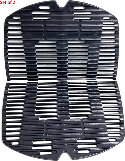 7646 7584 Cooking Grates for Weber Q300 Q320 Q3000 Q3200 Series, 57060001, 586002 Grills, Cast Iron Grill Grates Replacement for Weber Q300, Set of 2