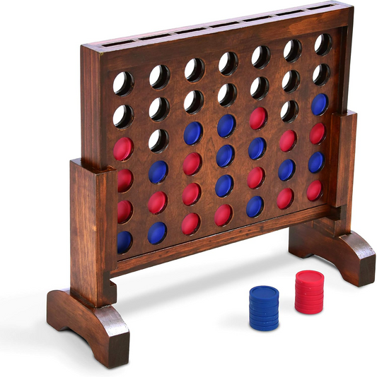 1 Foot Width Premium 4 in a Row Game with Connect Coins, Portable Case and Rules