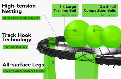Outdoor Ball Game Includes 3 Balls, Net and Carrying Bag, Lawn, Beach & Tailgating Roundnet Game for Kids, Teens & Adults