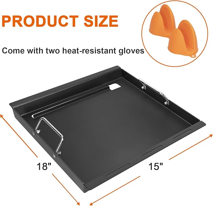 18“ Griddle Insert for Charbroil Performance 2 & Signature 3 Burner Grills, Flat Top Griddle for Charbroil Performance 4/5/6 Burner Grills
