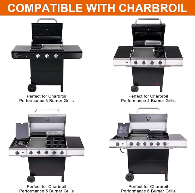 18“ Griddle Insert for Charbroil Performance 2 & Signature 3 Burner Grills, Flat Top Griddle for Charbroil Performance 4/5/6 Burner Grills