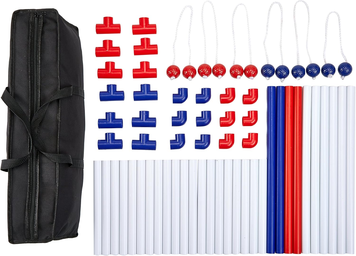 Ladder Toss Indoor & Outdoor Game Set with 6 Soft Rubber Bolo Balls and Travel Carrying Case