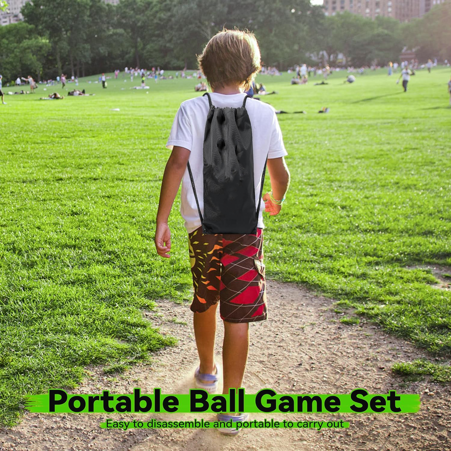 Outdoor Ball Game Includes 3 Balls, Net and Carrying Bag, Lawn, Beach & Tailgating Roundnet Game for Kids, Teens & Adults