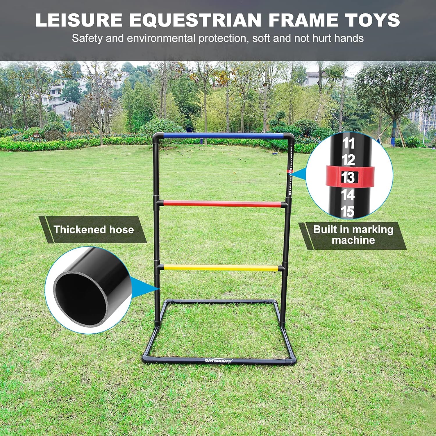 Ladder Toss Indoor & Outdoor Game Set with 6 Soft Rubber Bolo Balls and Travel Carrying Case, Score Trackers