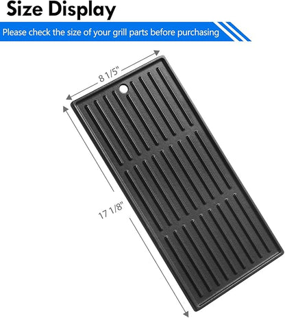 140008 463340516 463370519 Grill Griddle Plates Replacement Parts for Charbroil Gas2coal 3 Burner Hybrid Gas Grill 463340516 463336818 463370516 Cast Iron Cooking Reversible Griddle Insert Grill Parts